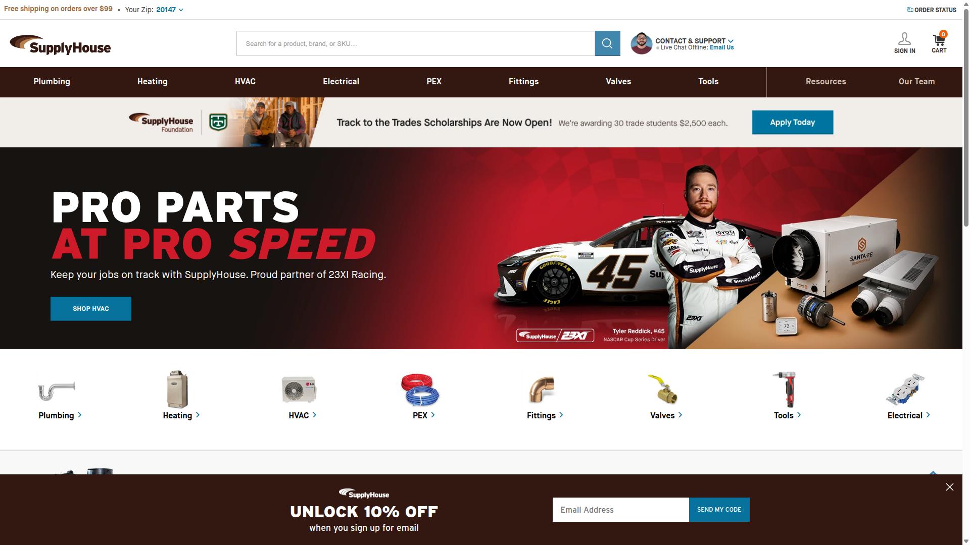 Plumbing Supply and More for Online Ordering website